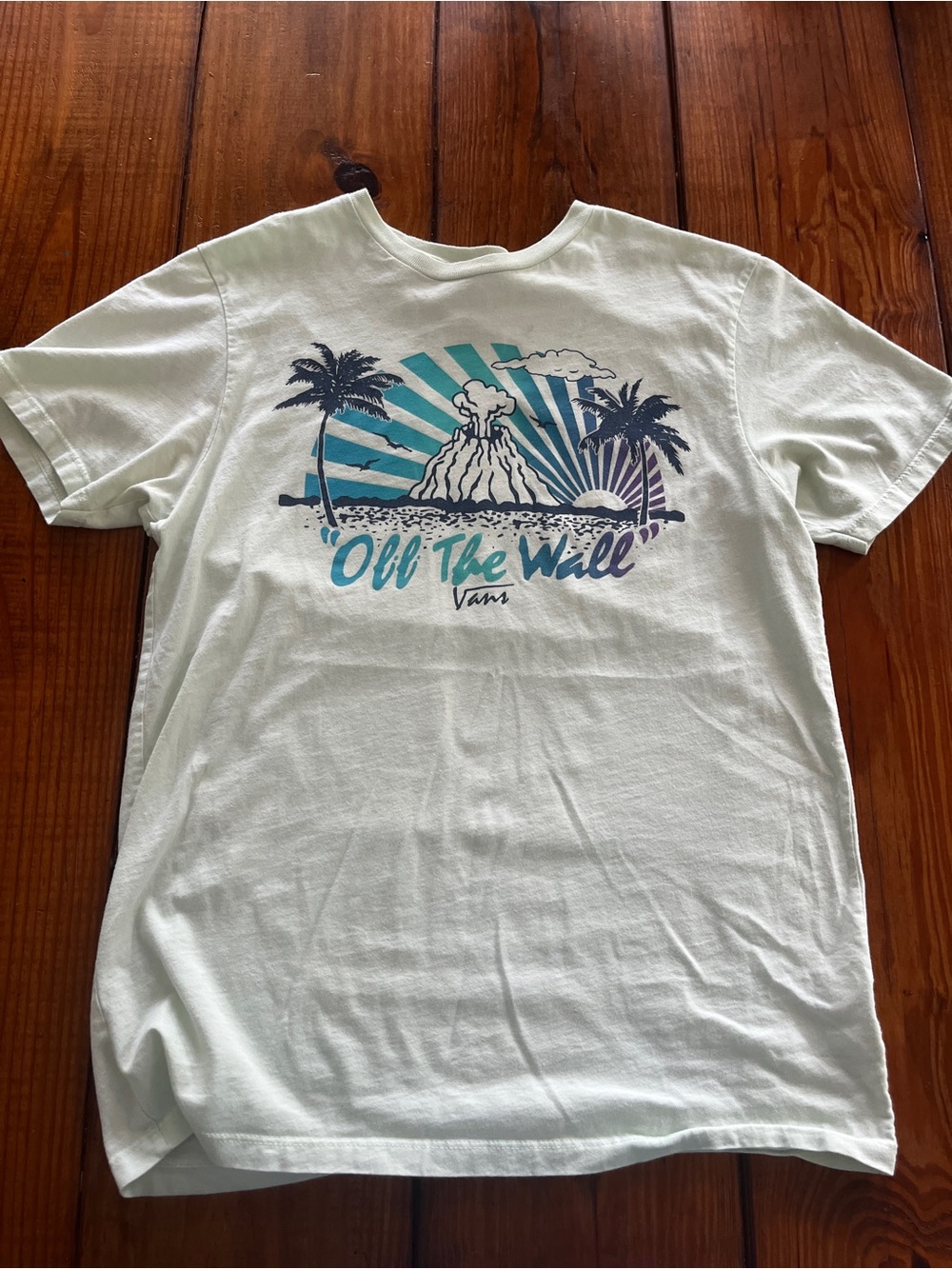 Vans Off The Wall Surf Graphic Tee - Light Mint with Teal & Navy